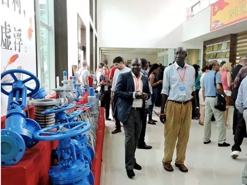 International officials exploring the Gaoshan Valve exhibition hall