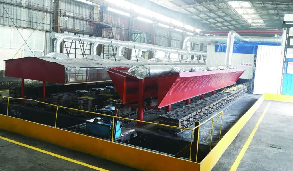 Advanced automated valve molding line equipped with centralized exhaust hoods at Gaoshan Valve