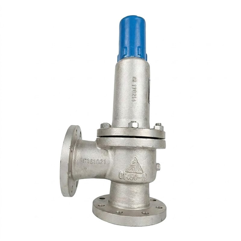 A41H flanged spring low-lift safety valve with enclosed bonnet and piped discharge, 2Cr13 seat, structure diagram